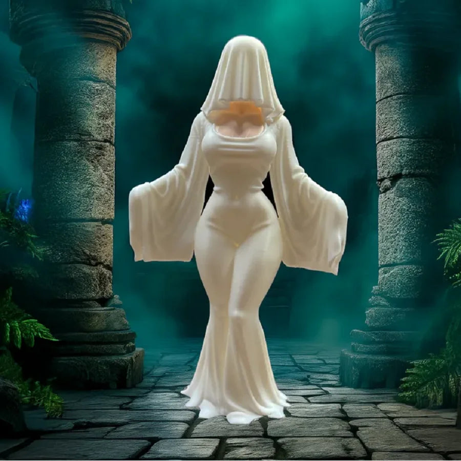 A 12cm Ghost Ornament 3D Printed White Dress Ghost Decoration Funny Halloween