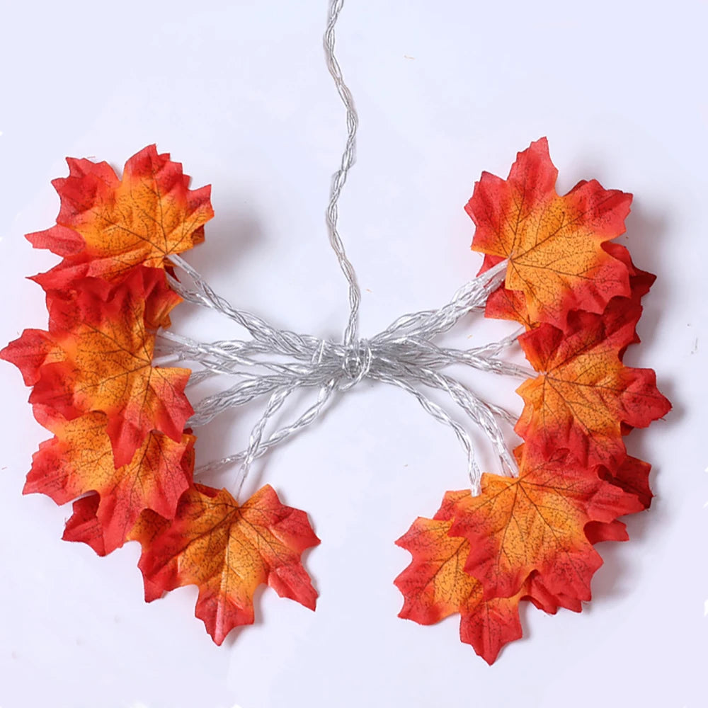 2 3 6M Halloween LED Lights String Artificial Maple Leaf Lantern Garland