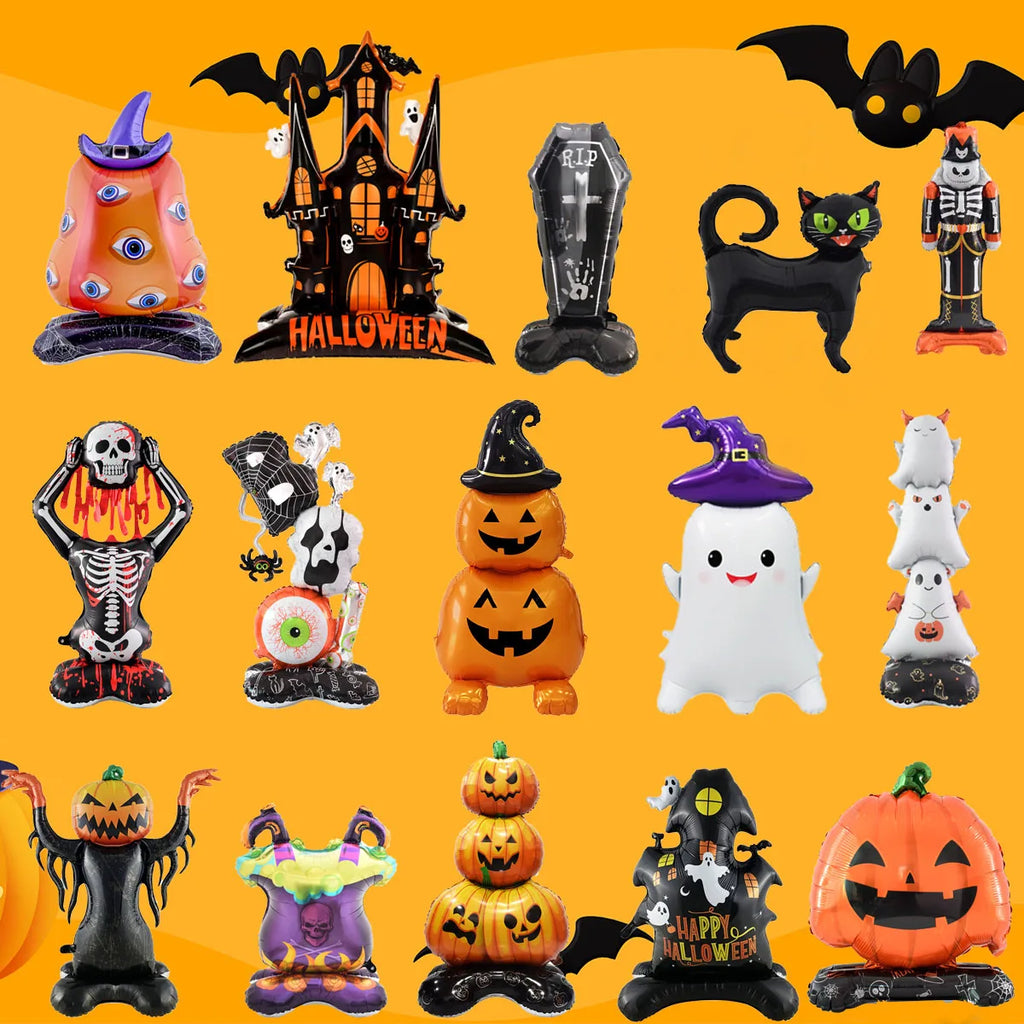 1set Giant Stand Pedestal Halloween Party Balloons Ghost Skull Pumpkin Tree