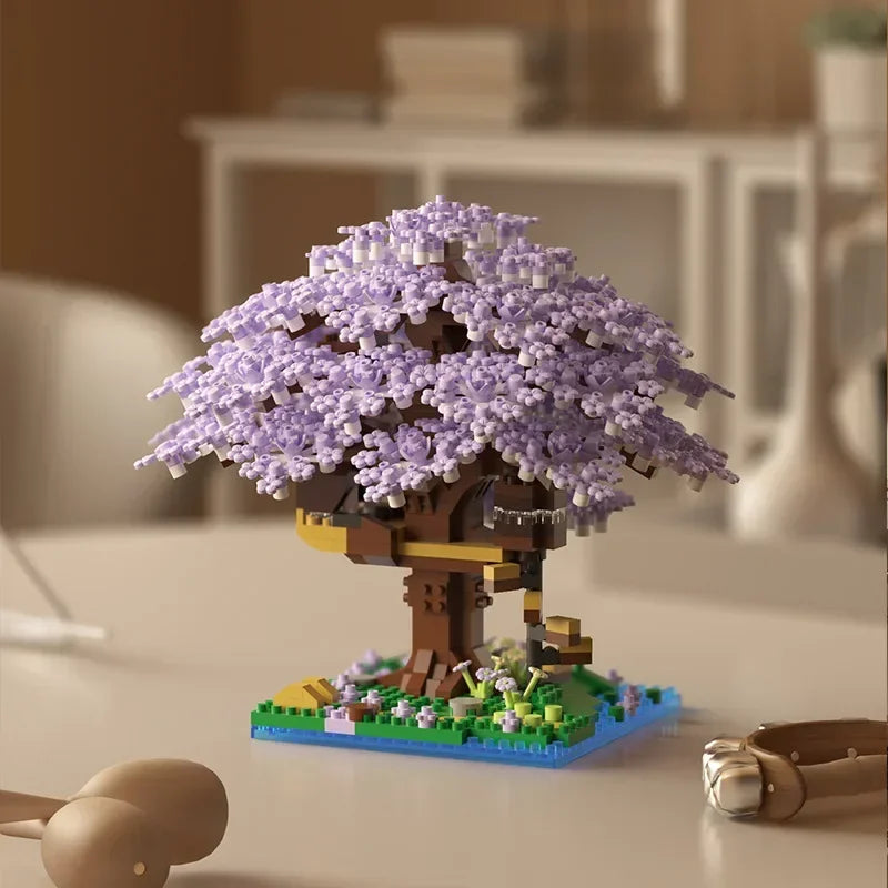 DIY Cherry Blossom Flower Tree Building Blocks House