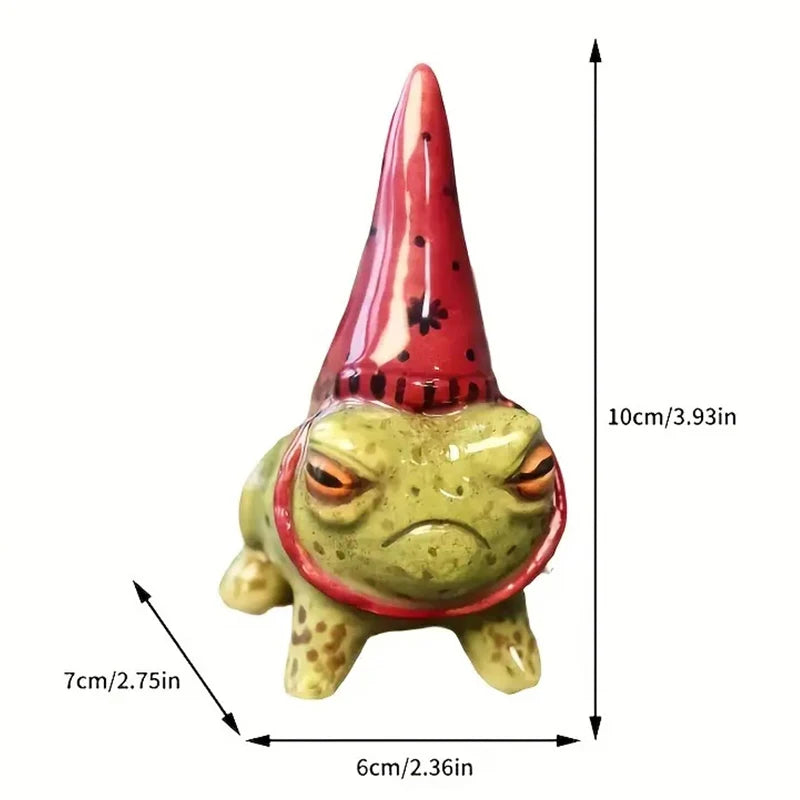 Creative Party Hat Cute Little Frog Statue Garden