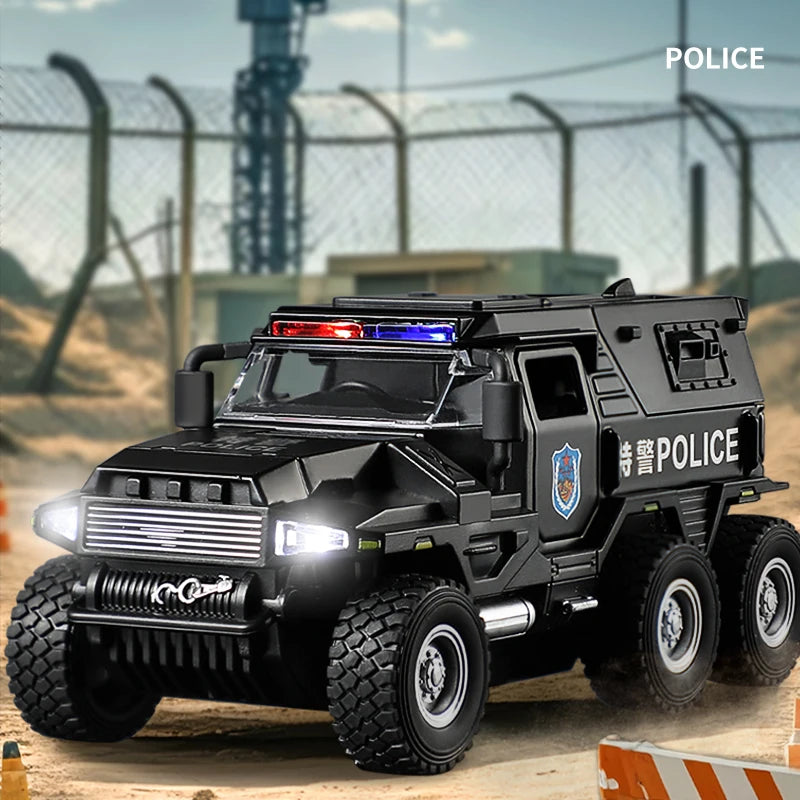1:32 SWAT City Police Truck Model Diecast Play Off-road Vehicle Sound Light
