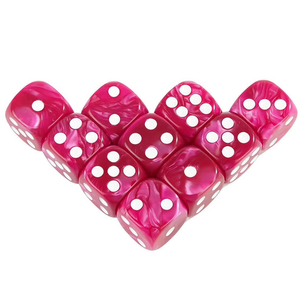 16MM Round Corner Game Dice Set 6-Sided Marble Acrylic Dices Tabletop Game