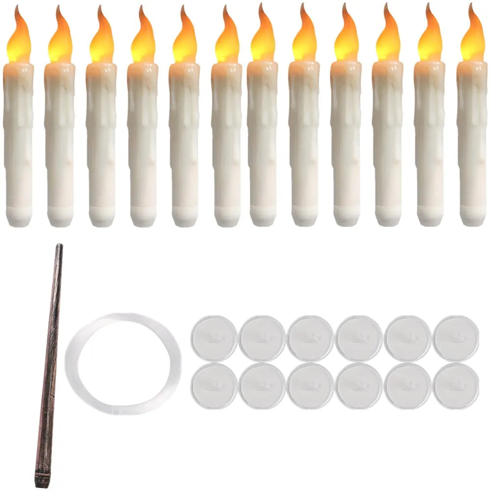 Halloween LED Floating Candles Magic Wand Remote Battery Operated Potter