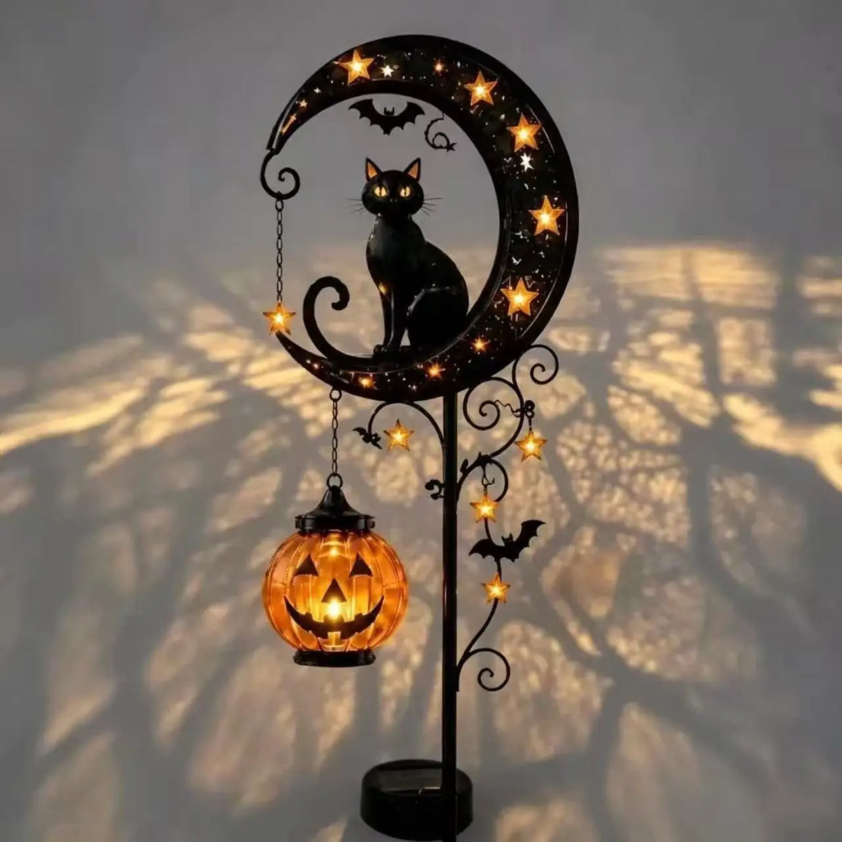 Garden Lamp Decoration Halloween Black Cat Pumpkin Moon Garden Stake Light