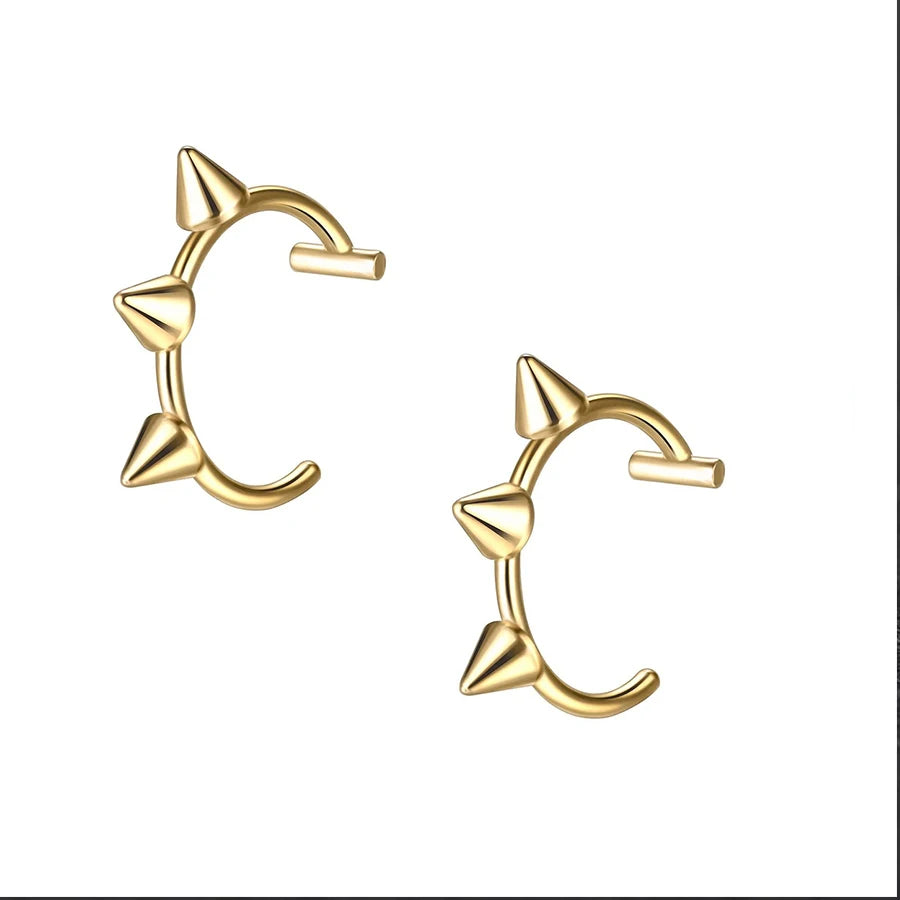 2PCS Trendy 10mm Stainless Steel Punk Clip on Fake Piercing Nose Wrap Lip