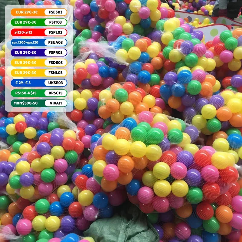 100PCS Colorful Ball Pit Balls Soft Plastic Ocean Balls Indoor Outdoor Play