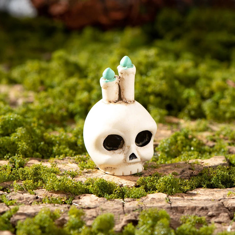3D Horror Halloween Decoration Miniature Raven Tombstone Ghost Skeleton Skull