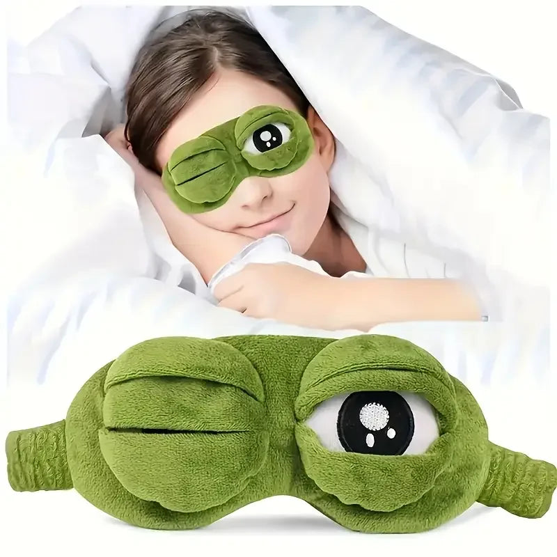 3D Sad Frog Sleep Mask Natural Sleeping Eyeshade Cover Shade Eye Patch