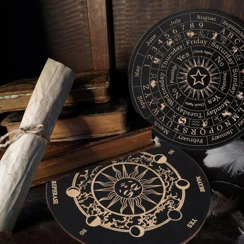 Wooden Pendulum Board Moon Star Divination Energy Healing Meditation Ouija