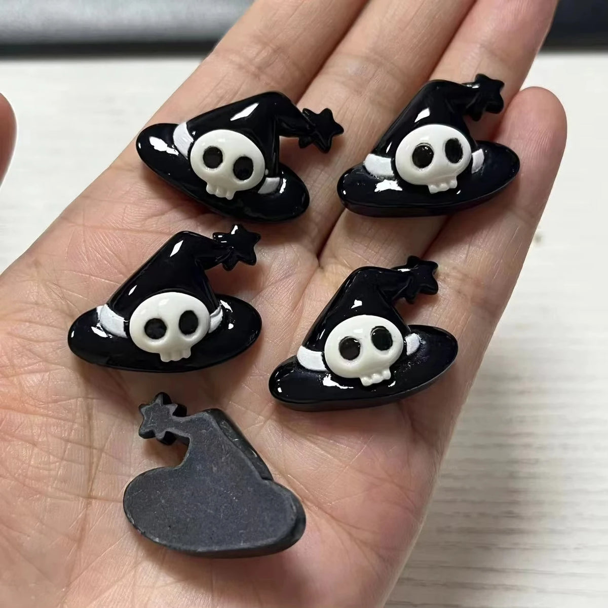 10pcs Macaron Color Skull Bow Skeleton Resin Handmade