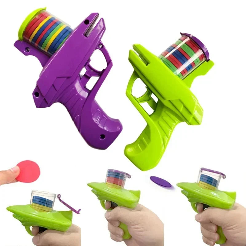 Double Player EVA Flying Disc Gun Parent-Child Interactive Shooter Soft Bullets