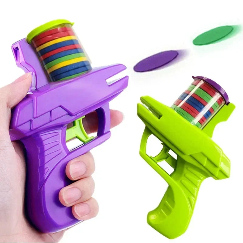 Double Player EVA Flying Disc Gun Parent-Child Interactive Shooter Soft Bullets