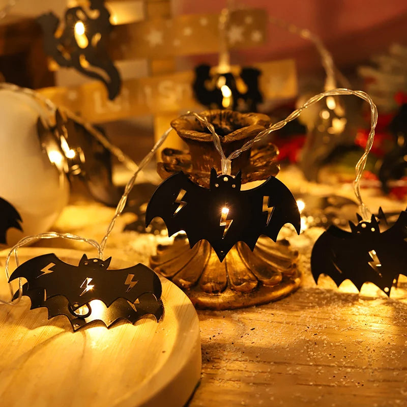 1.5m 10LED Horror Black Crow Bat LED Lights Halloween Party String Fairy Lights