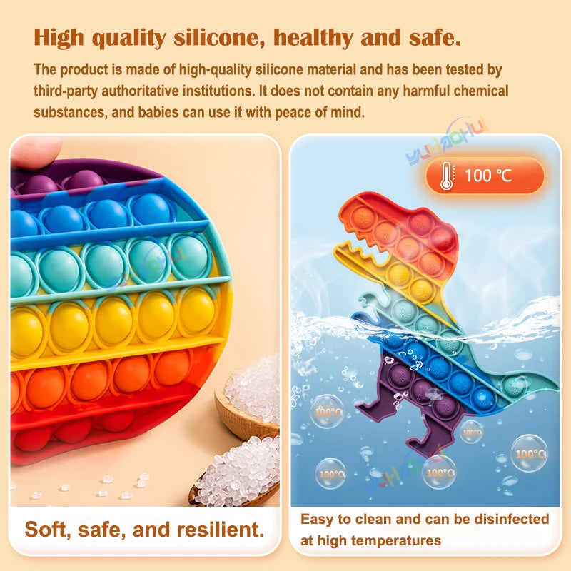 Rainbow Pop Push Bubble Fidget Anti Stress Relief Toys Adult Children Special
