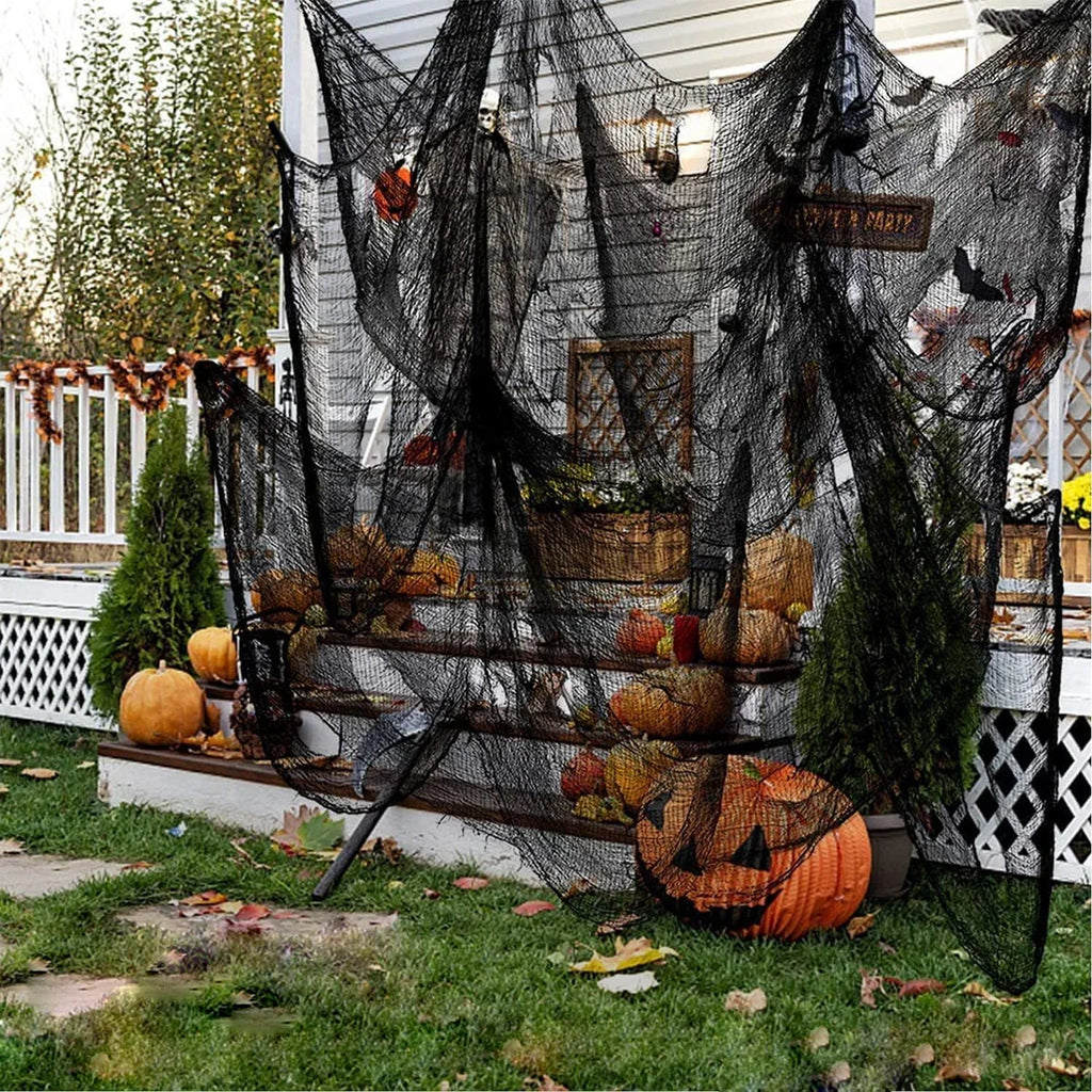 76x183cm Halloween Decorations Black Creepy Gauze