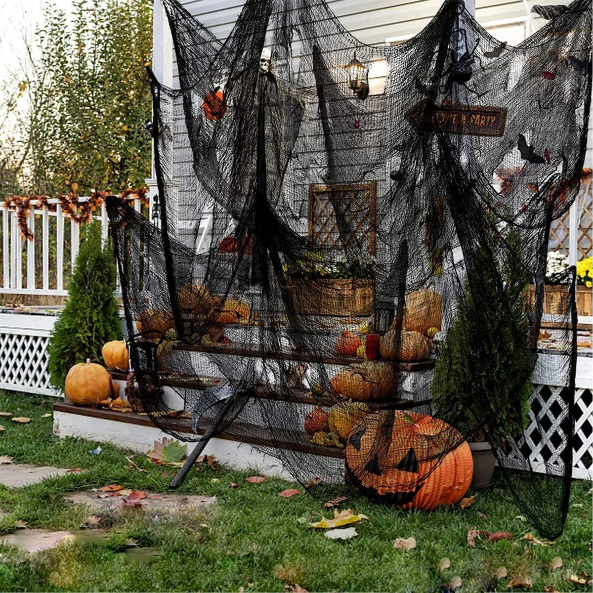 76x183cm Halloween Decorations Black Creepy Gauze