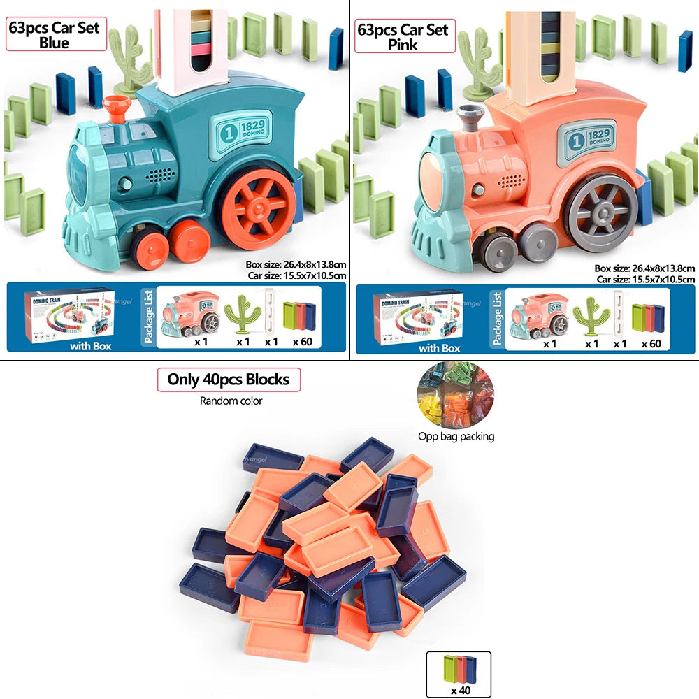 Domino Train Automatic Laying Electric Car Colorful