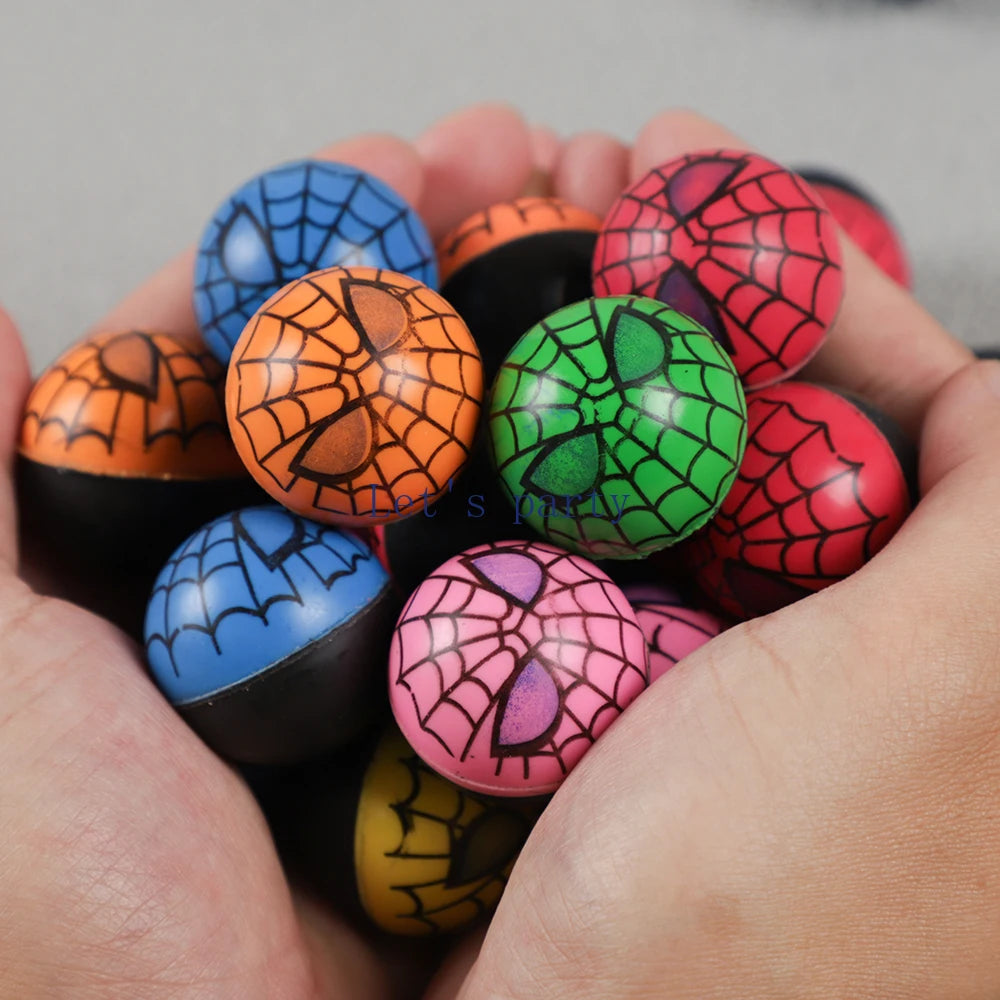 10Pcs Funny Spider Bouncy Ball Jumping Ball Outdoor Toys Birthday Party Favors