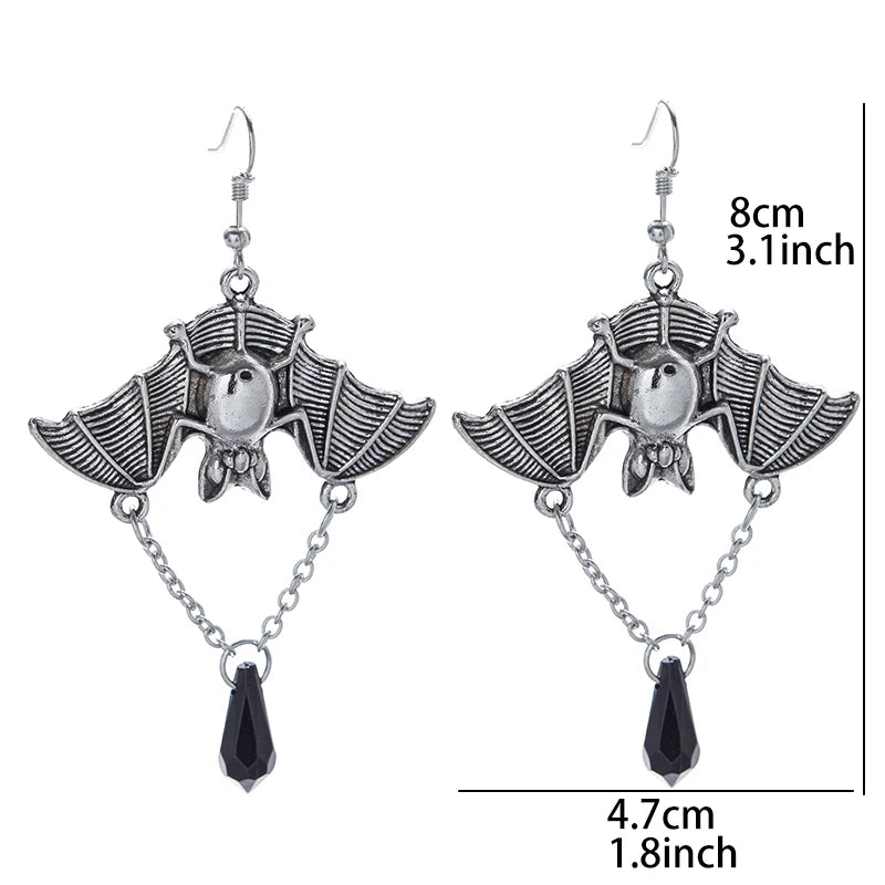 Gothic Vampire Bat Earrings Punk Rock Jewelry