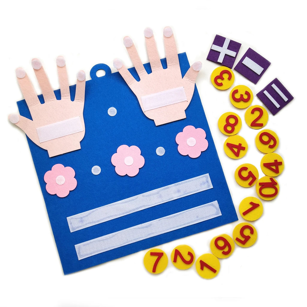 Toddler Montessori Toys Felt Finger Numbers Math Toy Children Counting Early