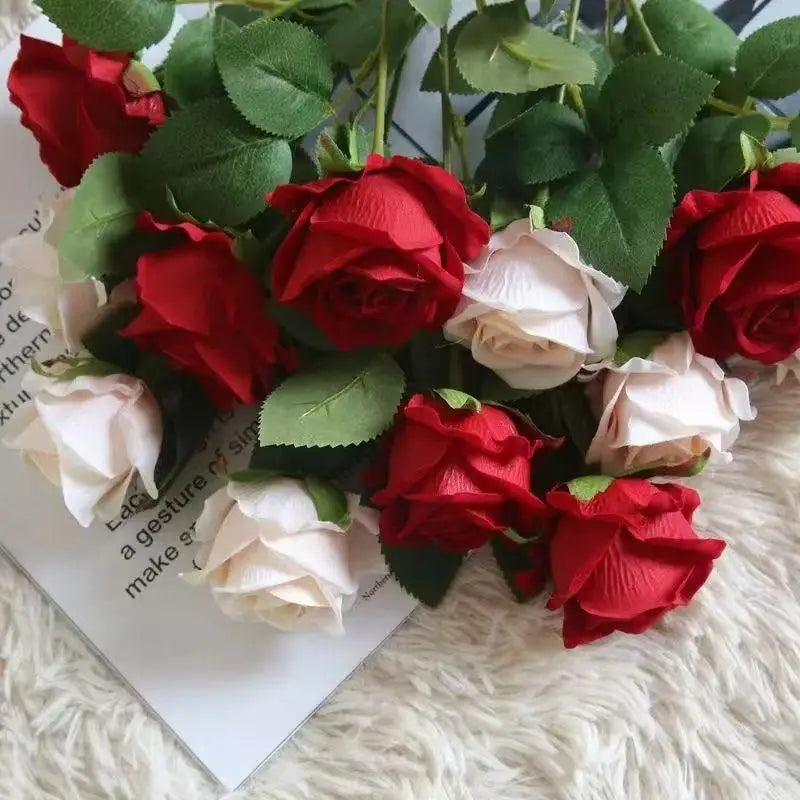 1 5 10 20pcs Roses Artificial Flowers Rose Flower Branch Realistic Fake