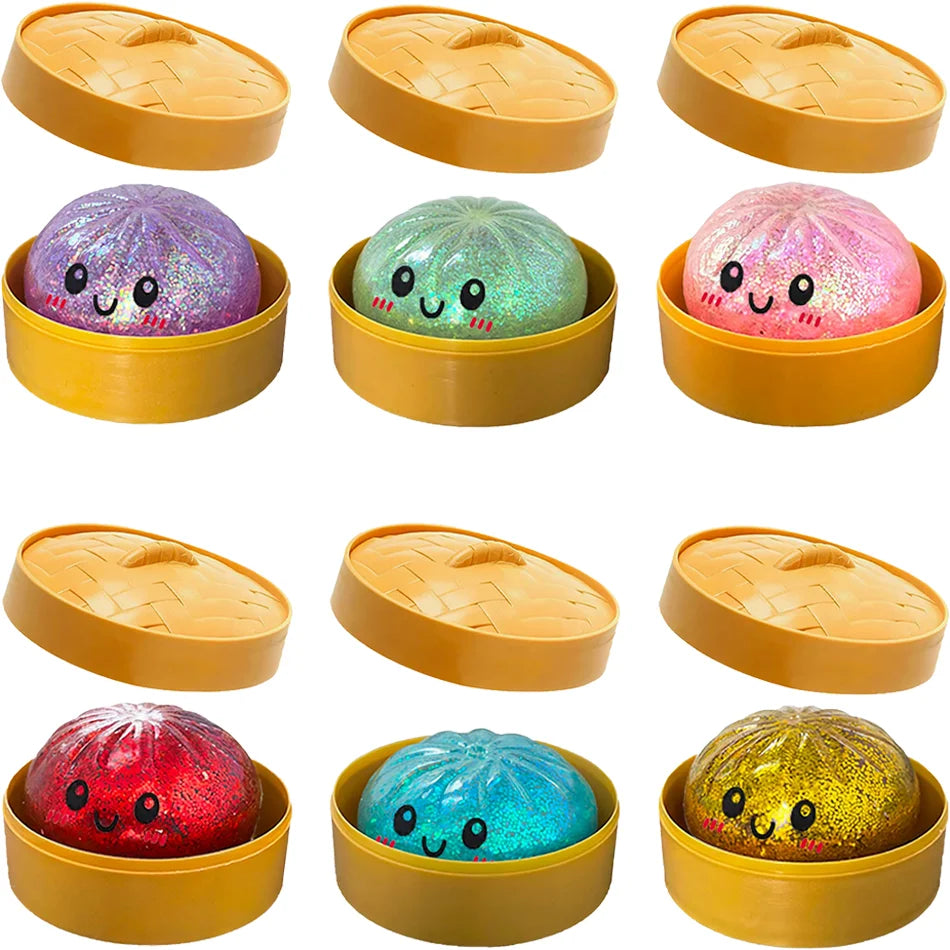 Glitter Dumpling Squishy Toy 6 Styles Box