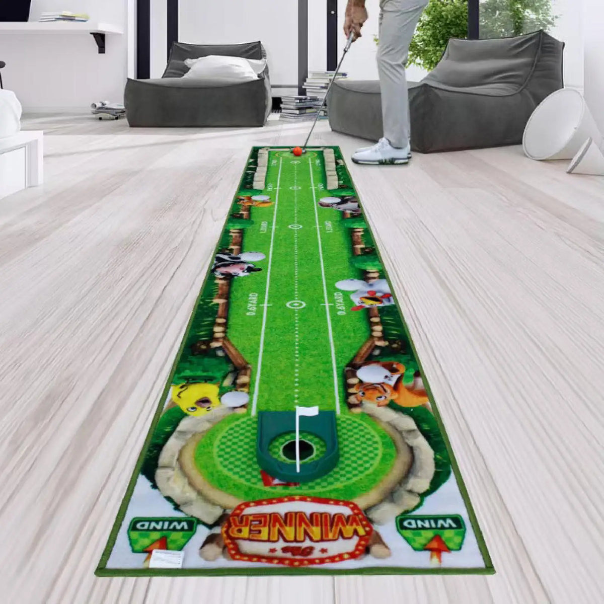 Golf Putting Mat Gift for Golfer Golfing Accessory Lightweight Portable Improve Putting Accuracy Training Aid for Park Lawn Home