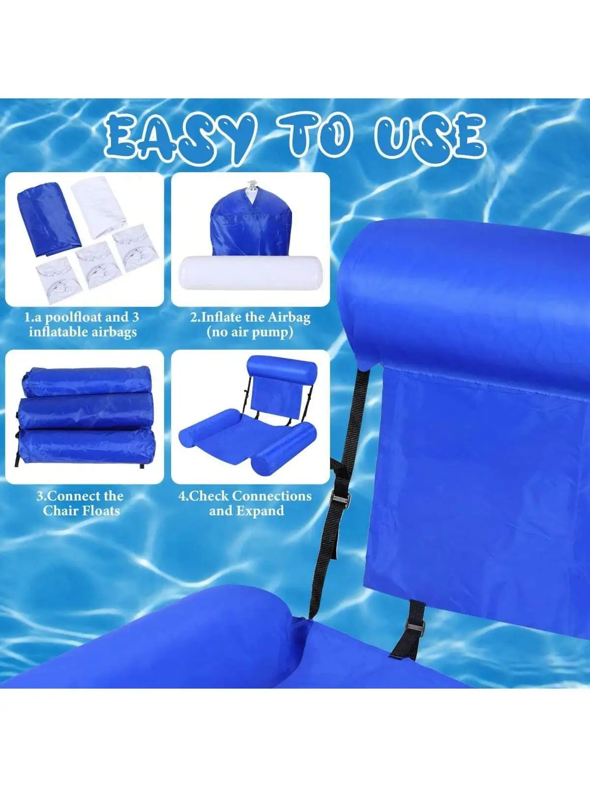 Inflatable Pool Floats Adult Size Water Hammock Floats Swimming Pool Multi