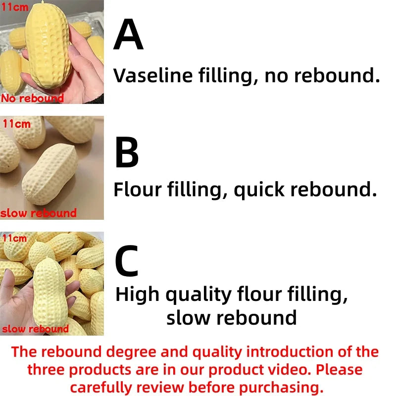 Squishy Peanut Stress Ball Fidget Relief Toy