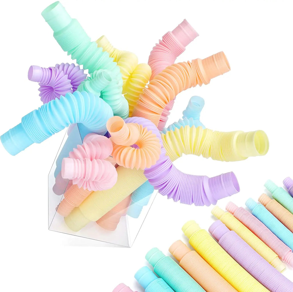 4 Pack Mini Pop Tube Sensory Fidget Toy Colorful Heavy-Duty Construction