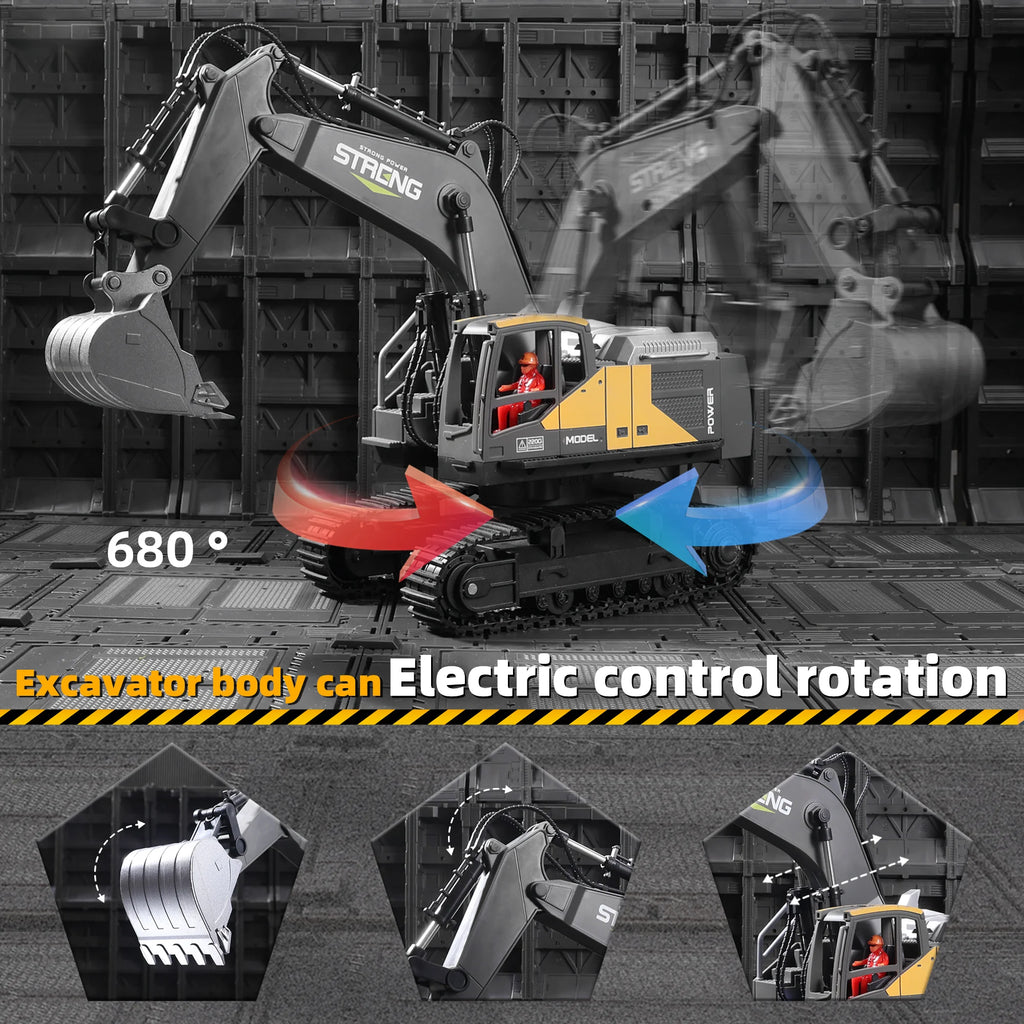 ZWN 1 16 1 20 Remote Control Excavator Dump Truck RC Model Car Toy