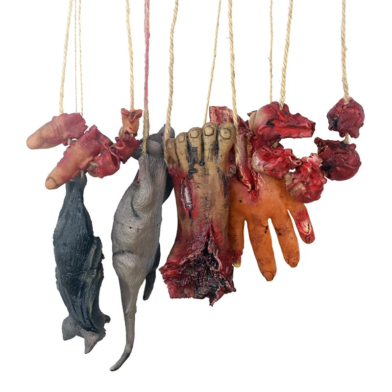Halloween Horror Hanging Pendant Fake Dead Mouse Bat Broken Hand Feet