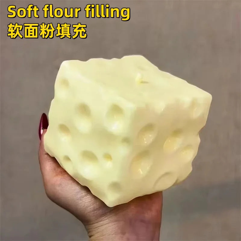 Jumbo Cheese Cube Stress Ball Shapeable