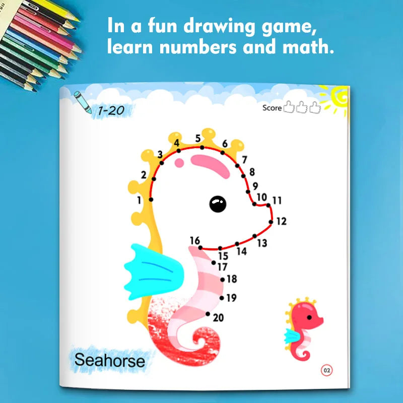 Line Drawing Children Doodle Book Learning Numbers Early