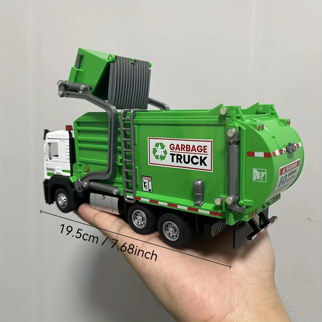 Realistic Garbage Truck Toy Set Trash Can STEM Learning Cards Interactive