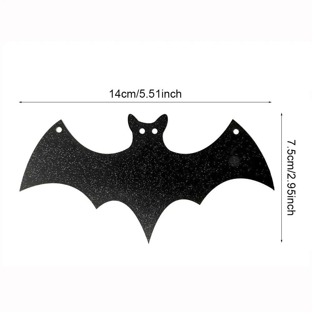 Runtowo 1set Paper Bat Banner Halloween Hanging Garland Flag Party Decor