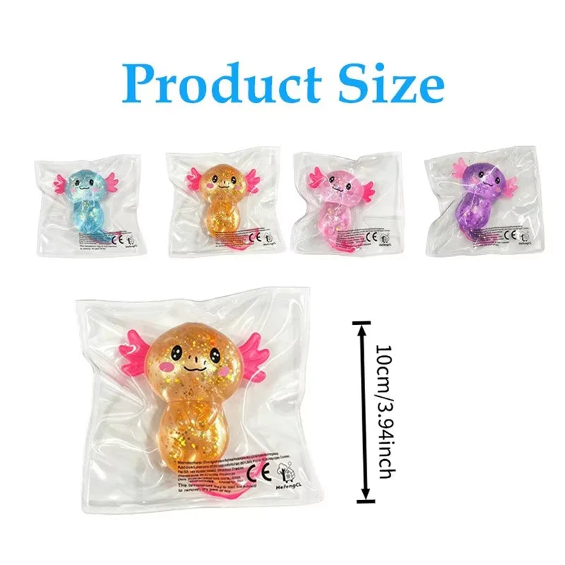 Glitter Axolotl Squishy Soft TPR Stress Toy
