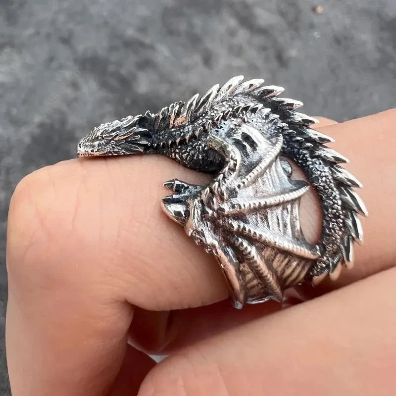 Dragon Rings Gothic Punk Style Pterosaur Wings Adjustable