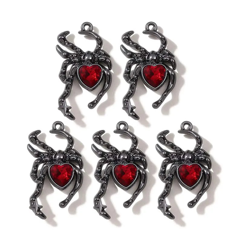 10pcs Dark Gothic Retro Black Butterfly Spider Cross