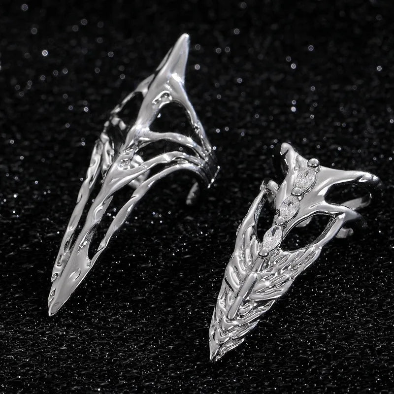 New Punk Metal Nail Set Skeleton Ring Spicy Girl Trend Geometric Setting