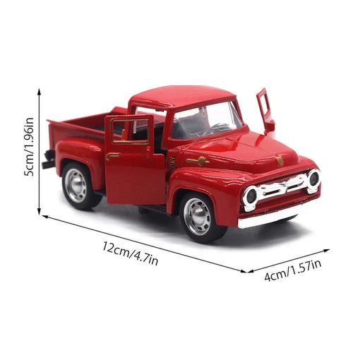 1 32 Red Metal Truck Model Vintage Alloy Mini Pull-Back Diecast Car