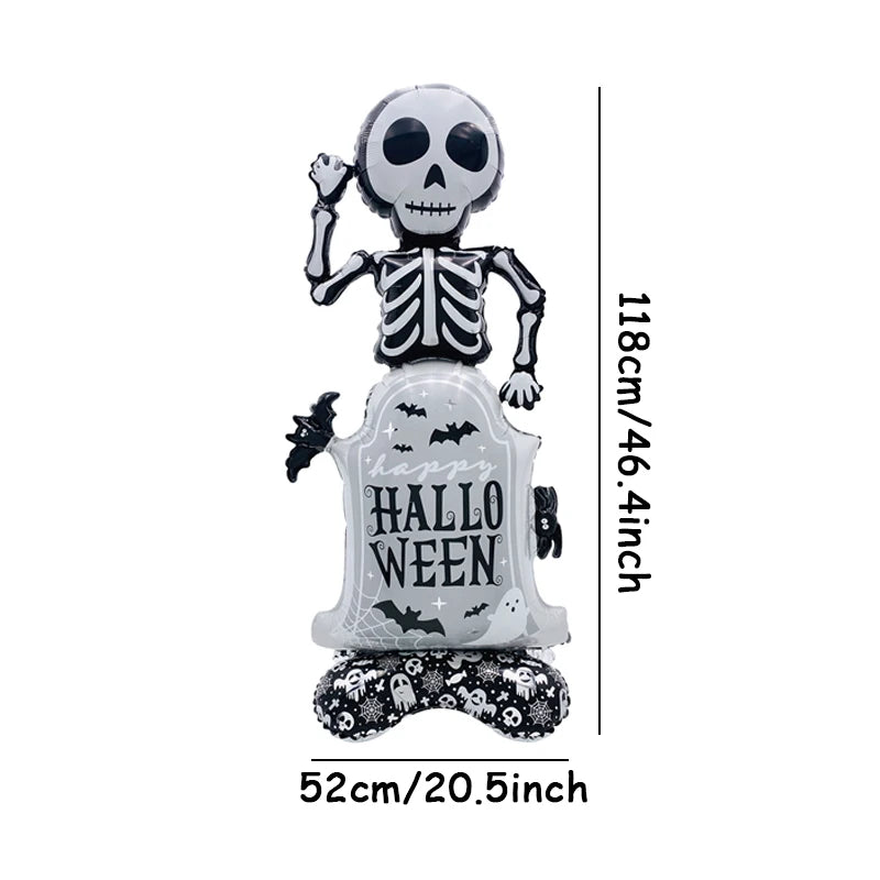 1pcs Halloween Giant Pumpkin Skeleton Standing Balloon House Witch Dead Tree Inflatable Foil Ballon Halloween Party Deco Supplie