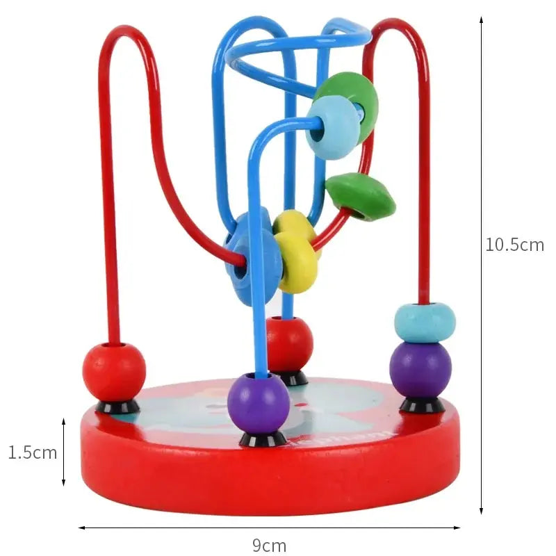Colorful Wooden Roller Coaster Educational Circle Toy Preschool Learning Bead