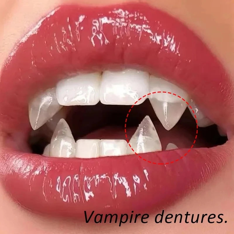 Vampire Teeth Fangs Dentures Props Halloween Costume Props False Teeth Solid