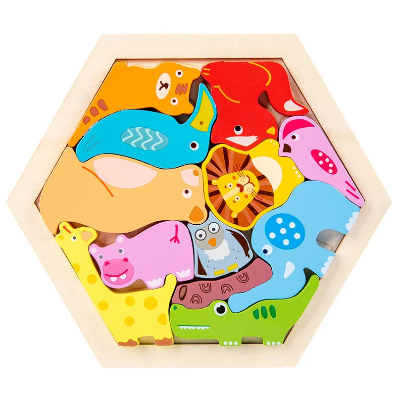 Wooden Jigsaw Puzzle 3D Creative Early Education