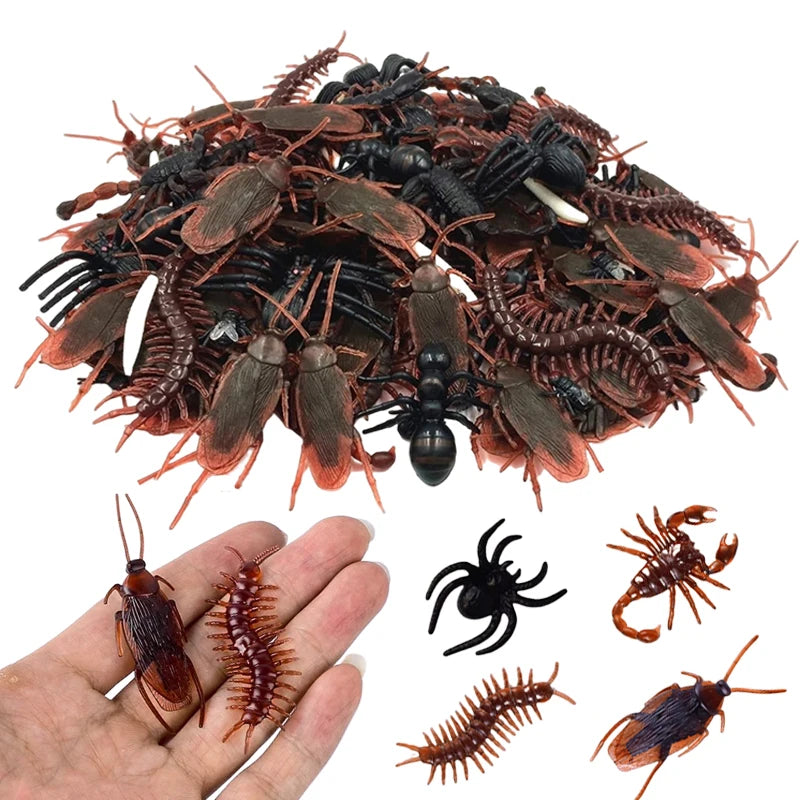 12 48pcs Halloween Simulation Bug Cockroach Spider Centipede Scorpion Plastics
