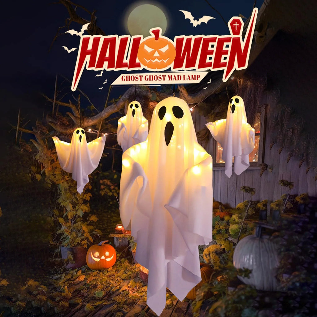 Halloween Ghost Hanging Decorations LED Light Ghost