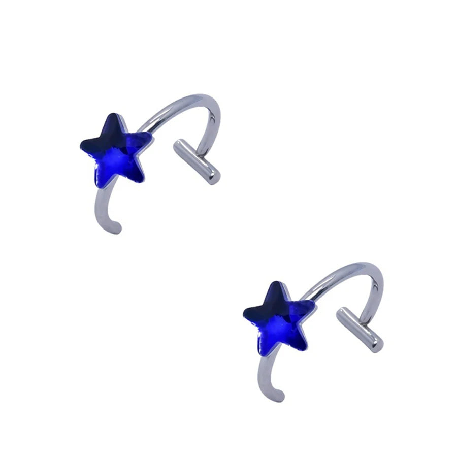 2PCS Trendy 10mm Stainless Steel Punk Clip on Fake Piercing Nose Wrap Lip