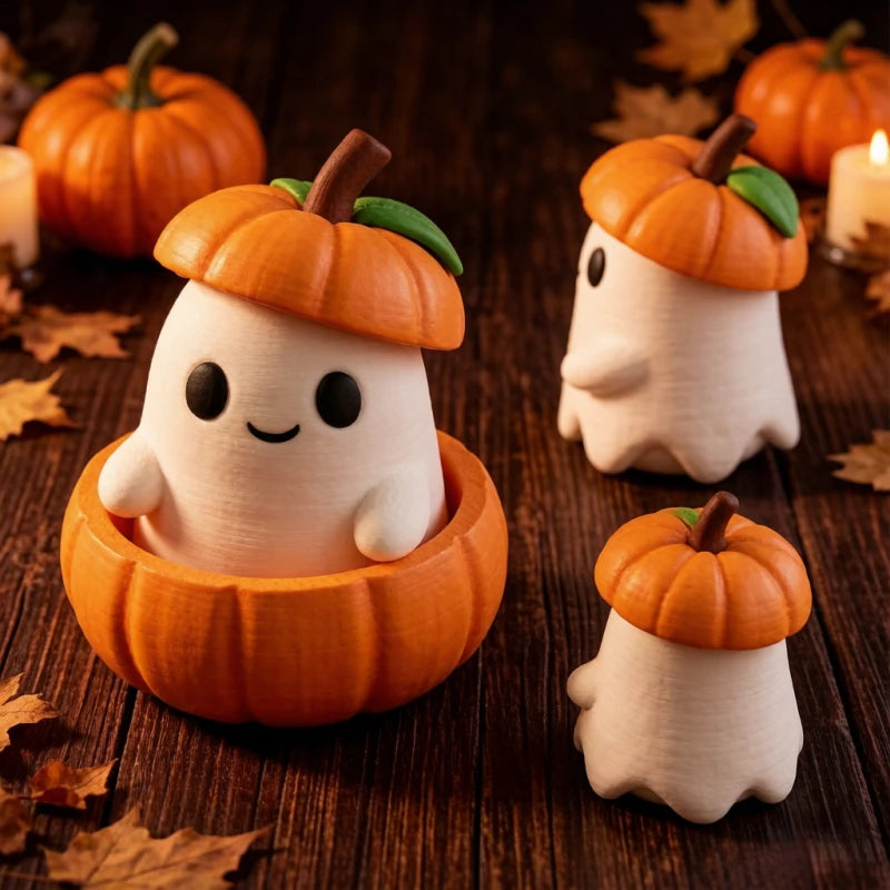 Set Includes Pumpkin Base Ghost Hat Creative 3D